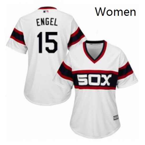 Womens Majestic Chicago White Sox 15 Adam Engel Replica White 2013 Alternate Home Cool Base MLB Jersey